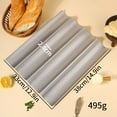 thumbnail image 4 of Food Tray Oven Safe Durable Construction Kitchen Tray Oven Tray French Pan Set Non Stick French Bread Baking Pan with Proofing Cloth and Dough Cutter Making Home Baking Tools Kit for Homemade Bread, 4 of 4