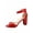 Red Patent, variant on Sunshine-53 Women's Fashion Peep Toe Ankle Strap Buckle Chunky High Heels Sandals Shoes ( Red Pat, 7)