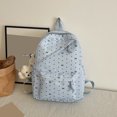 thumbnail image 4 of Polka Dot Bow School Backpack Set, Water Resistant Backpack with Pendant, Heavy Duty Bookbag for Travel Work College (Blue), 4 of 10