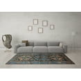 thumbnail image 3 of Ahgly Company Indoor Square Persian Light Blue Traditional Area Rugs, 7' Square, 3 of 4