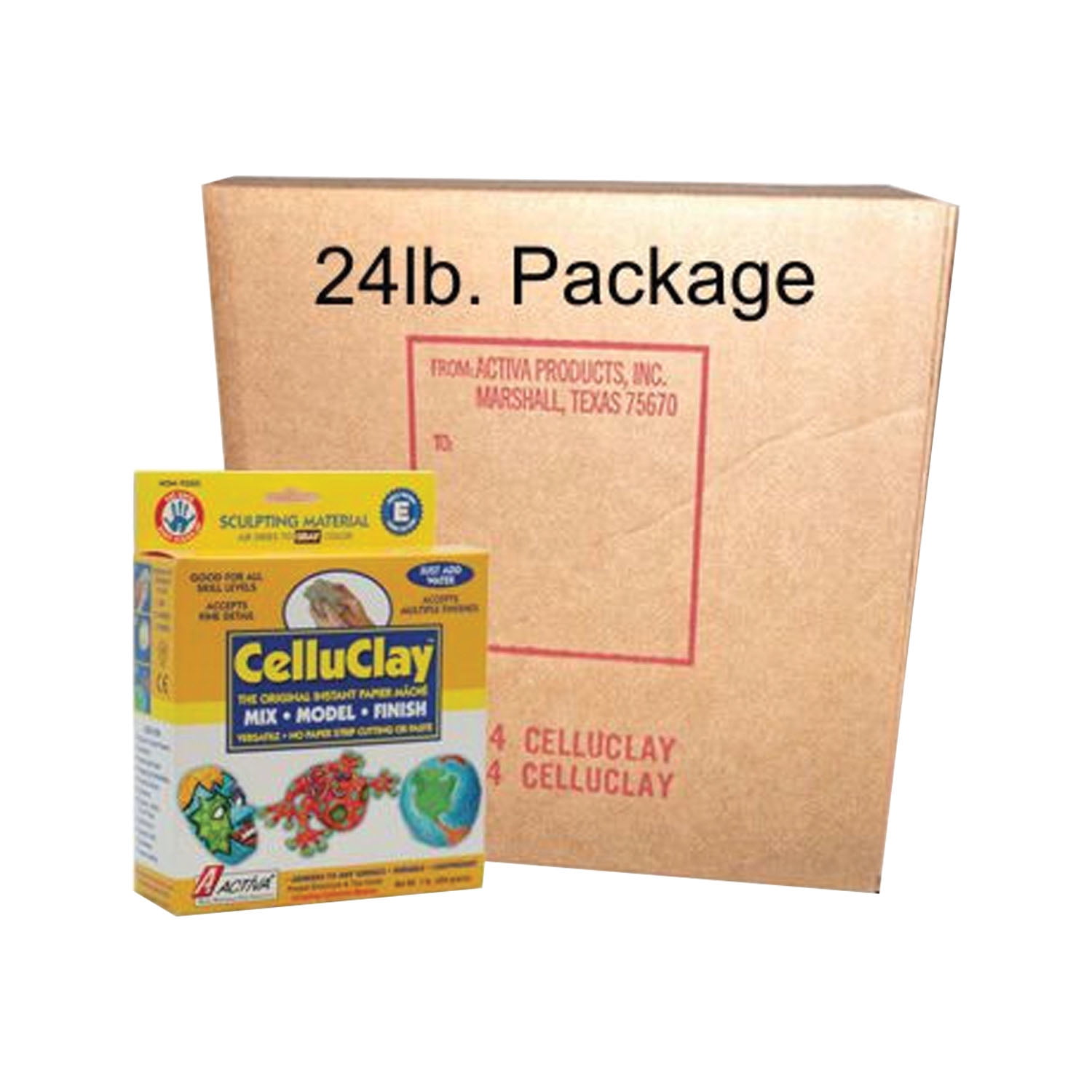 CelluClay Activa – Cartapesta Istantanea, 0.5kg Bianca, Per Modellare, Asciuga All'aria, Atossica