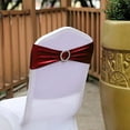 thumbnail image 5 of BalsaCircle 5 Burgundy Metallic Spandex Chair Sashes Silver Round Buckles Party Ceremony, 5 of 8