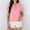 Pink, variant on SNKSDGM Women's Plus off the Shoulder Tops for Women Dressy Beach Vacation Clothes for Women 2025 Women's Casual Solid Color Crew Neck T Shirt Comfortable Short Sleeve Top for Everyday Wear Xxl