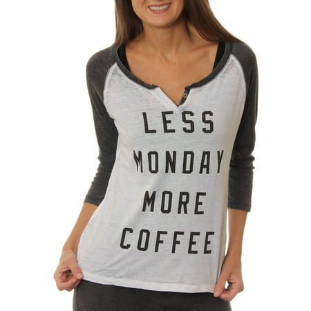 Women's Less Monday More Coffee Graphic Baseball