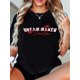 thumbnail image 1 of Camisetas para mujer, lindas camisetas con estampado gráfico, de manga corta, estilo casual, para veranoDream Maker" Vintage-Inspired Graphic Tee for Women - Casual Round Neck, Short Sleeve, Black P, 1 of 7