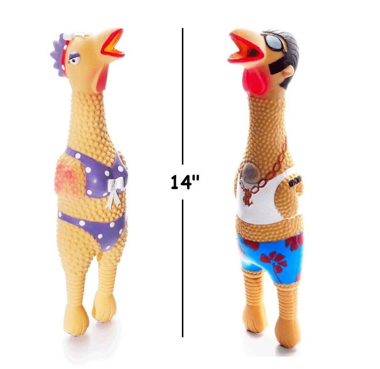 14 Inch Rubber Chicken Dog and Pet Toy Beach Henrietta or Earl Latex Squawkers (14 inch Henrietta)