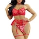 thumbnail image 1 of Gibobby Conjunto de lencería Lenceria Sexy para Mujer Transparente Ropa Interior Lenceria Vestidos de Mujer Sexis Bralette y Tanga Conjunto Interior Mujer(Rojo, CH), 1 of 5