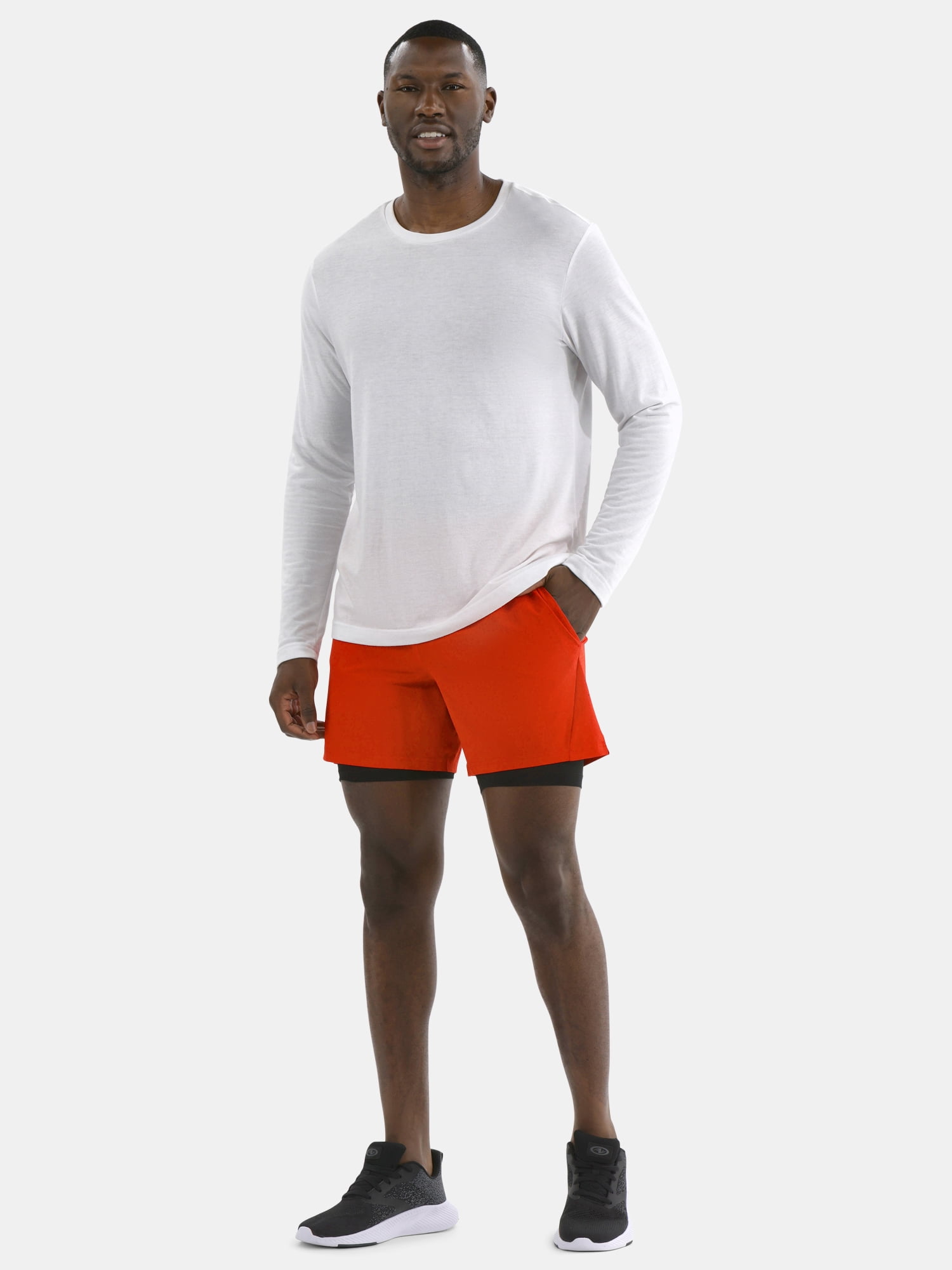 Athletic Works Men's and Big Men's 2 in 1 Gym Shorts with Liner, 6" & 8" Inseams, Sizes S-3XL