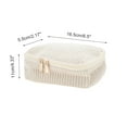 thumbnail image 2 of Unique Bargains 1 Pc Multi-functional Square Stripes Makeup Bag for Travel Khaki Corduroy, 2 of 6