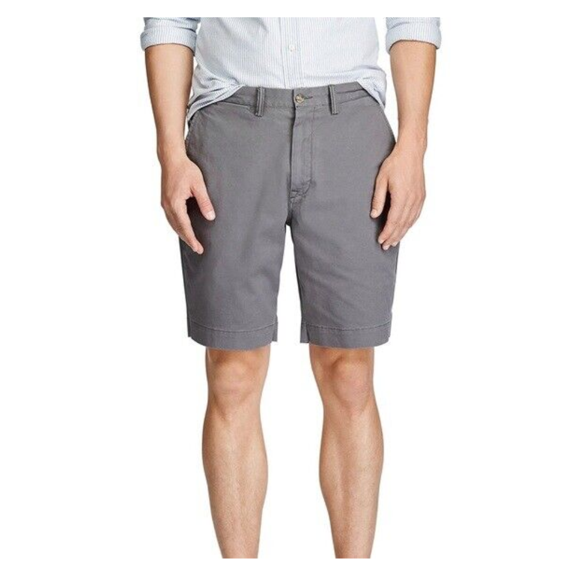 Polo Ralph Lauren Gray Classic Fit 9 Shorts Mens Chino Cotton Grey, SZ 30.