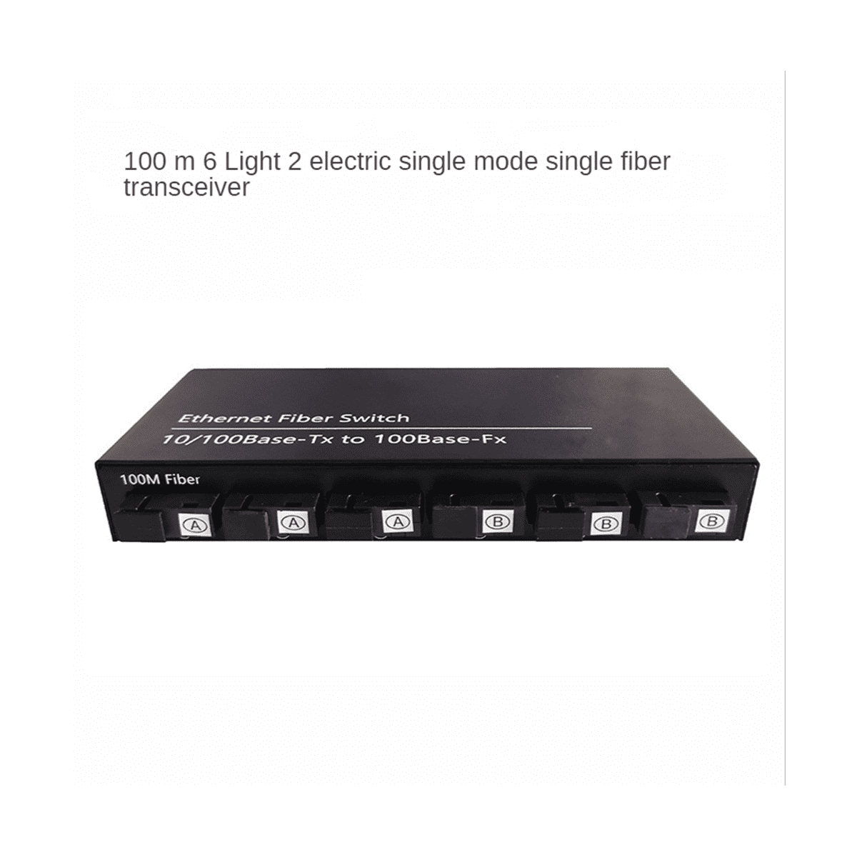 6Port 10/100M Ethernet Switch 6 Fiber Port 25KM 2UTP RJ45 Fiber Optical Transceiver Optical Media Converter US Plug