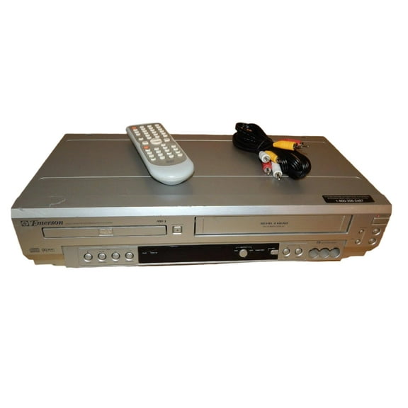 Pre-Owned Emerson EWD2003 DVD/VCR Combo Player w/ Original Remote, A/V Cables, & HDMI Adapter