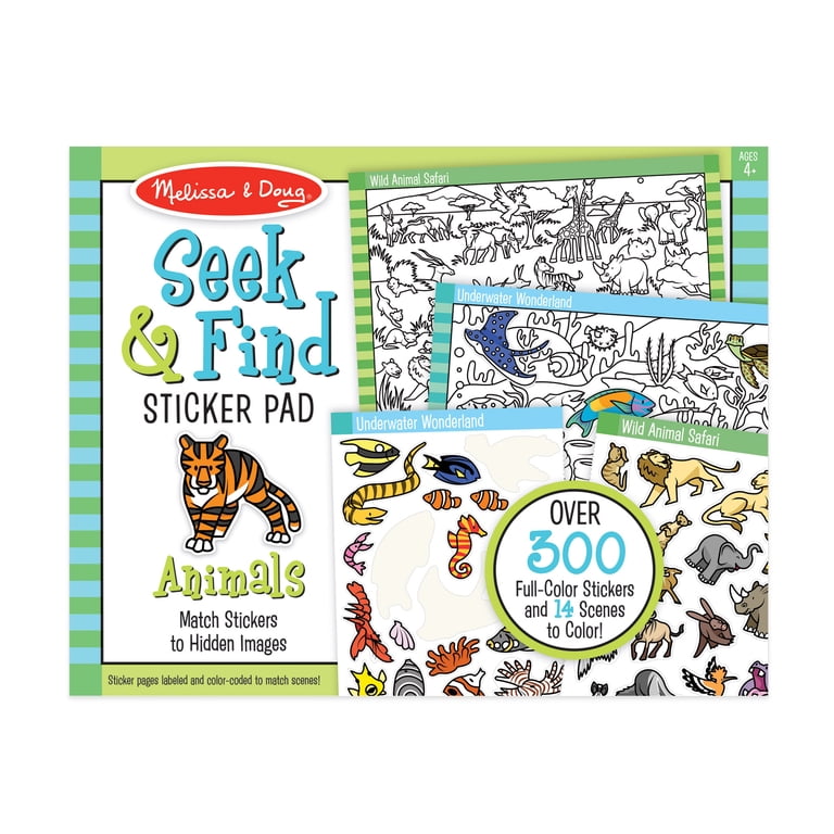 Melissa & Doug Seek and Find Sticker Pad, Animals photo 1