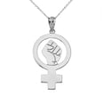 thumbnail image 1 of WOMAN POWER PENDANT NECKLACE IN WHITE GOLD :  14K  Pendant with 22" chain, 1 of 1