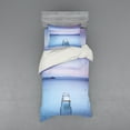 thumbnail image 2 of Ambesonne Landscape Bedding Set 4 Pcs, Bolsena Lake in Italy, Queen, Pale Blue Lilac, 2 of 3