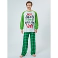 thumbnail image 6 of Michellecmm Christmas Family Pajamas Matching Set Letter Print Long Sleeve Tops and Green Plaid Pants Sleepwear, 6 of 10