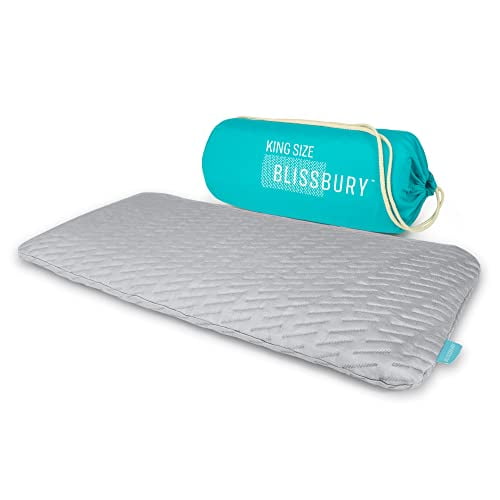 BLISSBURY King Stomach Sleeping Pillow Thin 2.6Inch Memory Foam