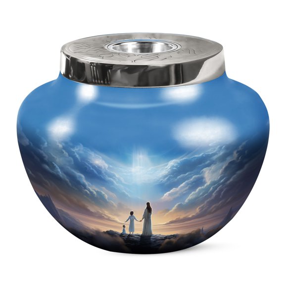 JAGSHASHI Angels Large Decorative Urn - Cremation Urns For Women - Adult Large Urn - Memorial Urns For Mom & Dad - Burial Urns For Human Ashes - Cremation Urn Human Ashes - 7 Inch