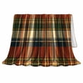 thumbnail image 2 of Earthy Tartan With Rust Green And Gold, Cozy Flannel Blanket with Rustic Tartan Plaid Print, Housewarming Gift for Rustic Plaid Enthusiasts, Home Decor for Bedroom and Living Room, 2 of 7