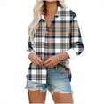 thumbnail image 2 of ZVAVZ Today’S Deals Womens Plaid Shacket Jacket Hooded Color Block Jacket Long Sleeve Button Down Flannel Jackets Warm Coat Fall Plus Size Tops With Pockets Plaid Shacket Women Lined, 2 of 6