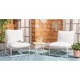 thumbnail image 2 of SAFAVIEH Archie 3-Piece Steel Outdoor Conversation Set, White/Beige, 2 of 10