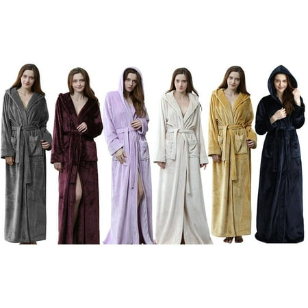 

Pretty Comy Women Men Long Robe Soft Hooded Bath Robes M-XL(MF2319)