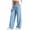 Blue, variant on Sweatpants for Women Plus Size Winter Solid Color Elastic Waist Warm Pants Athletic Wide Leg Drawstring Trousers with Pockets