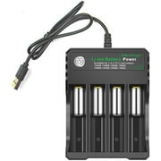 GRACETOP 4-Slot Battery Charger Rechargeable Battery Charger for Li-ion 18650 14500 16340 Battery Use to Flashlight Headlamp Tools (Not Battery)