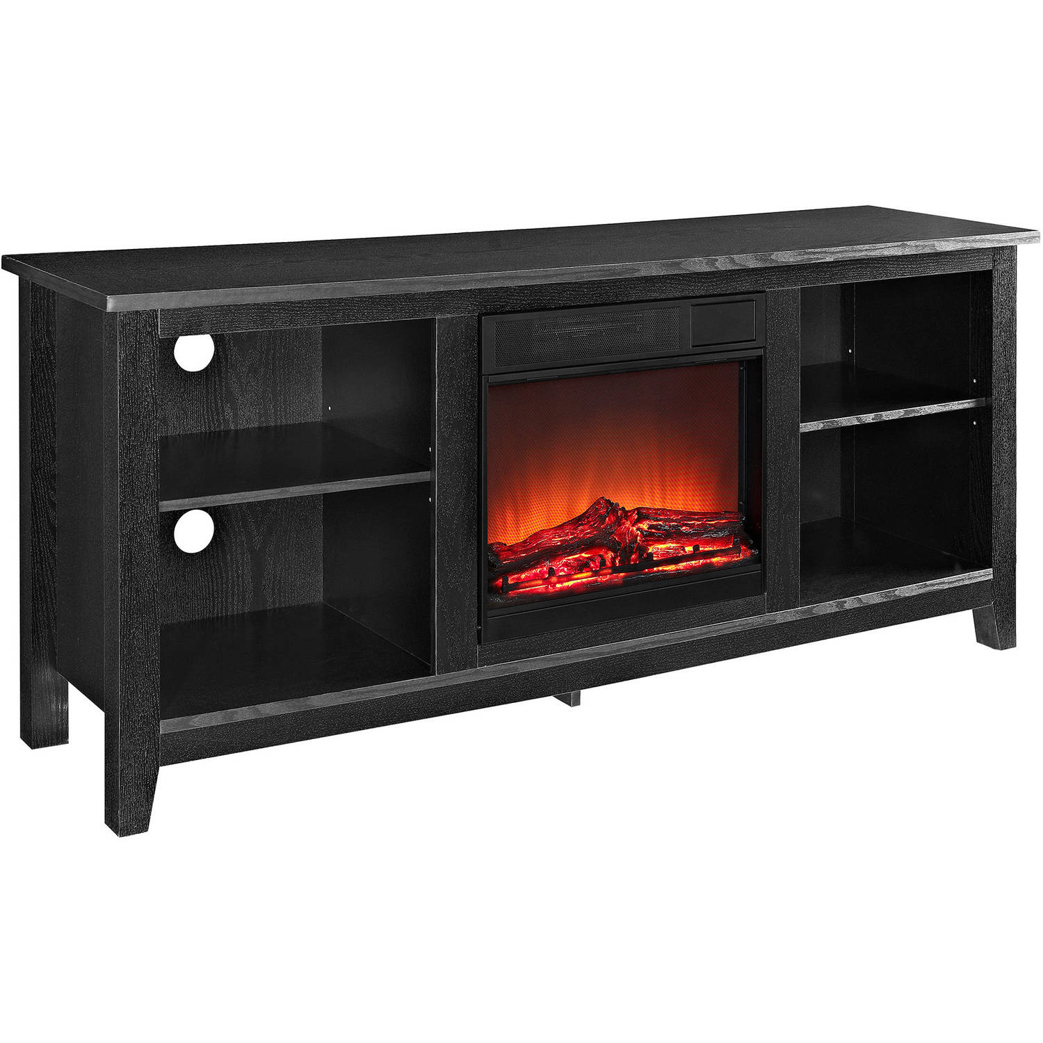 Walker Edison Traditional Fireplace TV Stand for TVs Up to 64" - Black - image 3 of 9