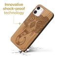 thumbnail image 3 of Case Yard Wooden Case Outside Soft TPU Silicone Slim Fit Shockproof Wood Phone Cover for Girls Boys Men and Women Supports Wireless Charging Royal Elephant Head Design case for iPhone-12-Mini, 3 of 7