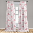 thumbnail image 5 of Ambesonne Pink Curtains, Cartoon Mystic Candles, Pair of 28"x95", Rose Pale Pink White, 5 of 5