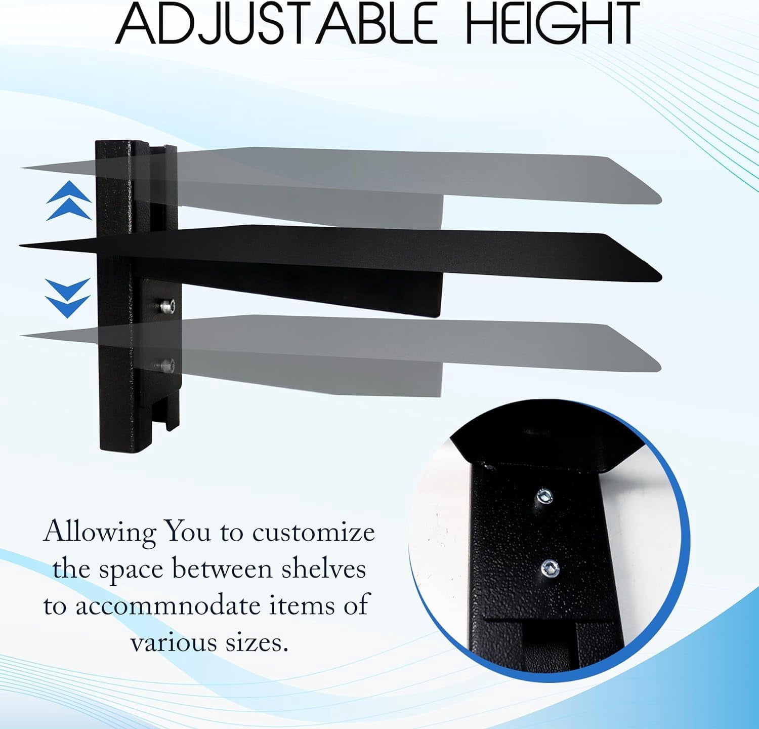SIMOND STORE - Floating Entertainment Shelf - Projector Shelf - Floating Wall Mount Shelf for DVD Players, Games Consoles, Cable Boxes, TV Accessories, 1 Shelf