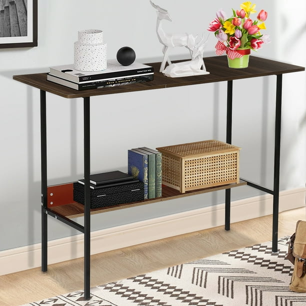 Bestgoods Modern Sofa Table Behind Couch Entry Way Decor Rustic Wood Console Desk Wooden Foyer For Entryway Simple Style Decorative Narrow Long Hallway Com Bestgoods Modern Sofa Table Behind, Modern Console Table Decor
