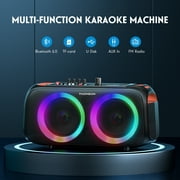 THOMSON l628 Karaoke Machine with Wireless Microphones, Portable Party Bluetooth Speakers, Hifi Stereo Sound, RGB Lights with Remote