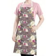 thumbnail image 5 of Pioneer Flower Floral Print Pattern Apron-Garden Aprons for Women with Pockets-Cotton Linen Waterproof Kitchen Cooking Gardening Aprons Adjustable for Kitchen,Cooking,BBQ and Salon 33x27 Inch, 5 of 7