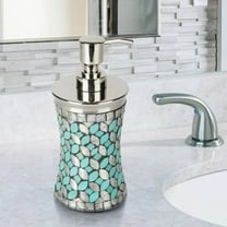 Liquid Soap Dispenser Pump Bottle | Bathroom Vanity & Kitchen Sink,Holds Soap,Lotion & Sanitizer | Mosaic/Steel