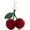 #B Burgundy Plush Cherry Keychain, variant on Cherry Keychain Fashion Bag Charms Cute Pearl Keychains for Women Kawaii Red Purse Charm Car Keyrings