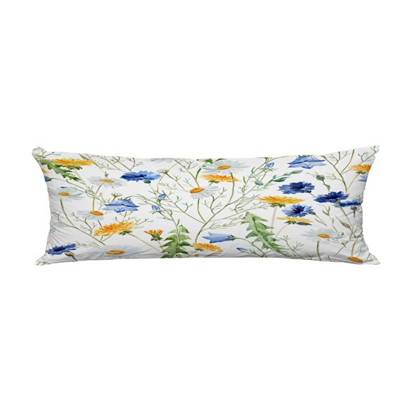 ECZJNT watercolor dandelion cornflower delicate flower Pillow Cover Body Pillowcase Pillow Protector 20x60 Inch