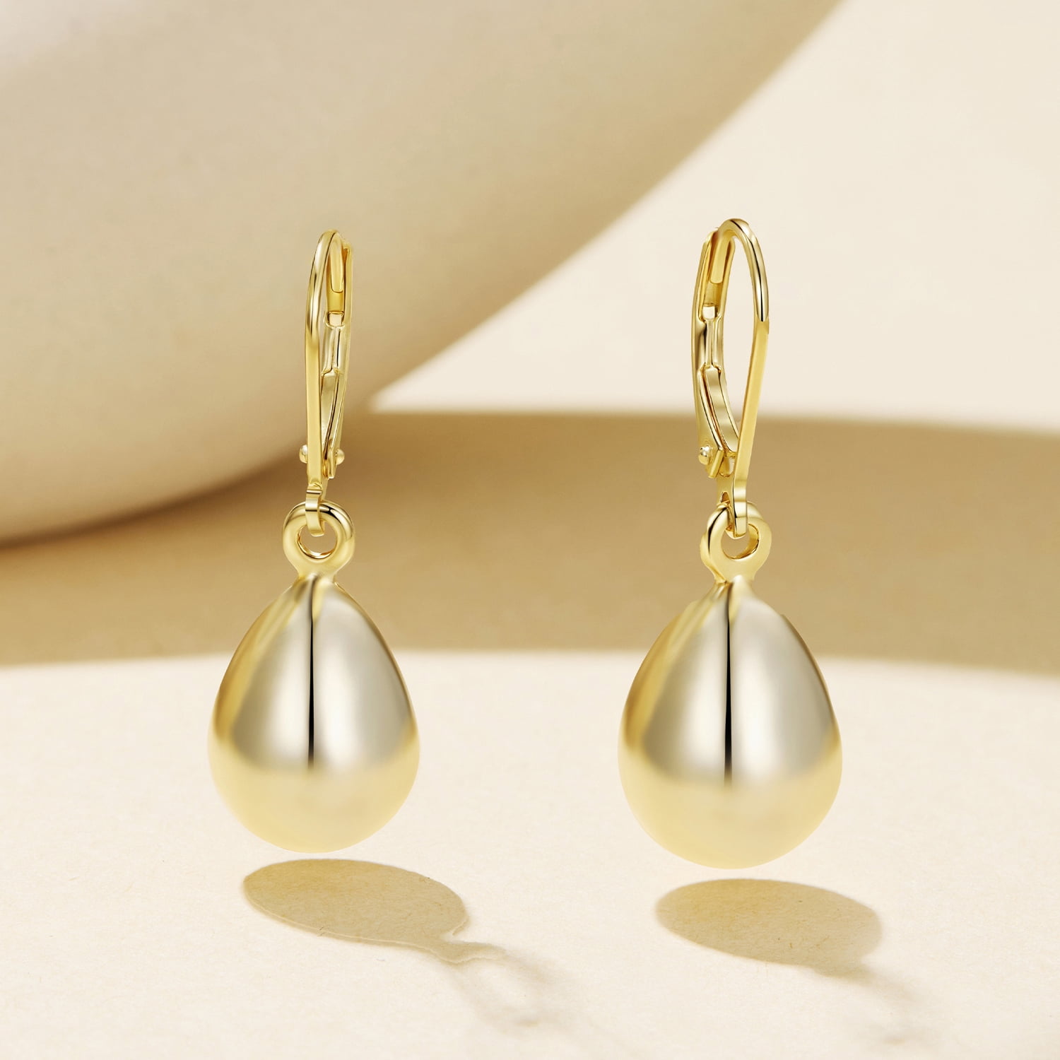 Water Drop Lever Back Earring, Minimalist Studs for Professional & Evening Wear