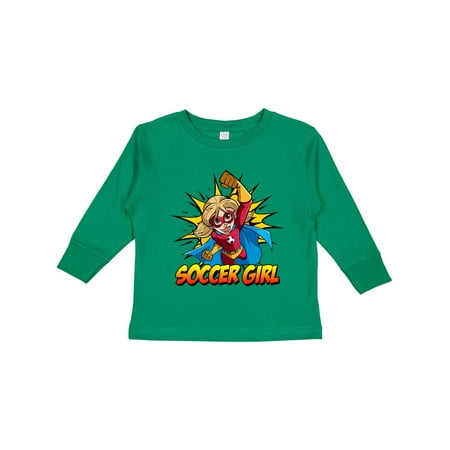 

Inktastic Soccer Girl Superhero Gift Toddler Toddler Girl Long Sleeve T-Shirt