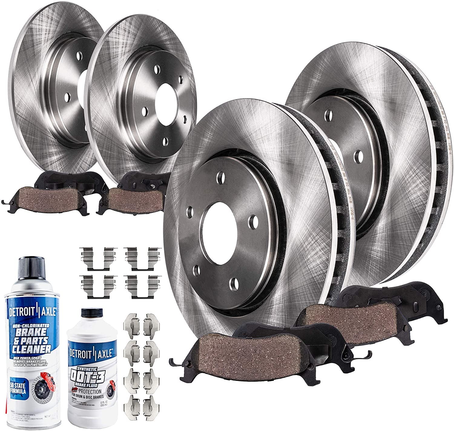 Front Rear Coated Disc Rotors & Ceramic Brake Pads Fits Chevrolet Sonic Buick 