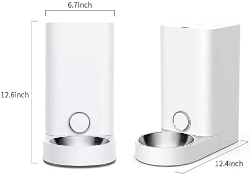 pet Water Dispenser Automatic Cat Puppy Feeder with Stainless Steel Bowl cat Fountain (Color : WhiteStainless Steel Bowl)
