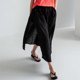 thumbnail image 3 of Pantalones palazzo de cintura alta para mujer: diseño de falda-pantalón con cintura elástica y bolsillos para las vacaciones, 3 of 6