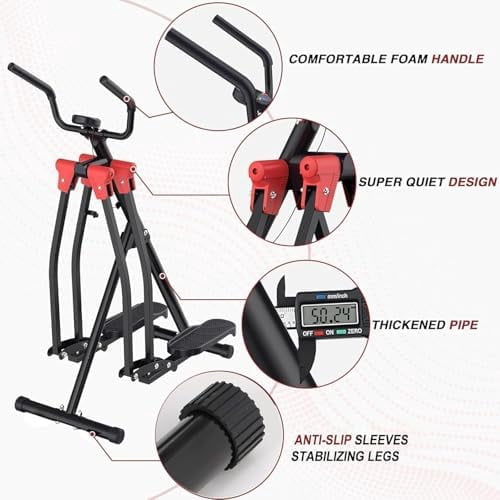 Air Walker Exercise Machine, Home Space Walker Aerobic Stepper, Foldable Elliptical for Small Spaces - Cross Trainer Glider Exercise Machine for Men and Women Fitness Equipment