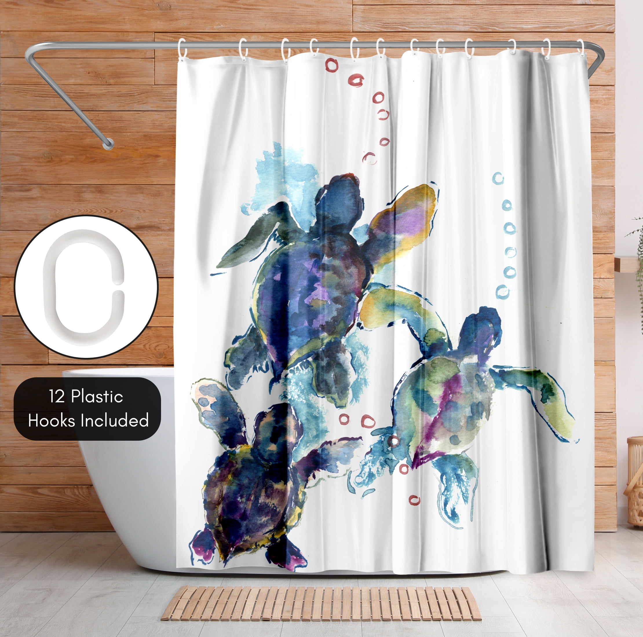 Americanflat 71" x 74" Shower Curtain, Baby Sea Turtles 3 by Suren Nersisyan