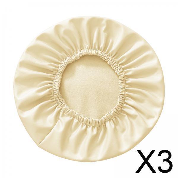 3 Fundas Redondas Para Silla De Taburete De Piel Sintética, Impermeables, Protectoras Para Silla, Color Beige