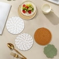 thumbnail image 4 of SHIMELE Woven Round Placemats, Thermal Insulation Coasters for Dining Table, Durable Cotton Table Mats, Kitchen Hot Pads, 4-Pack Set, 4 of 6