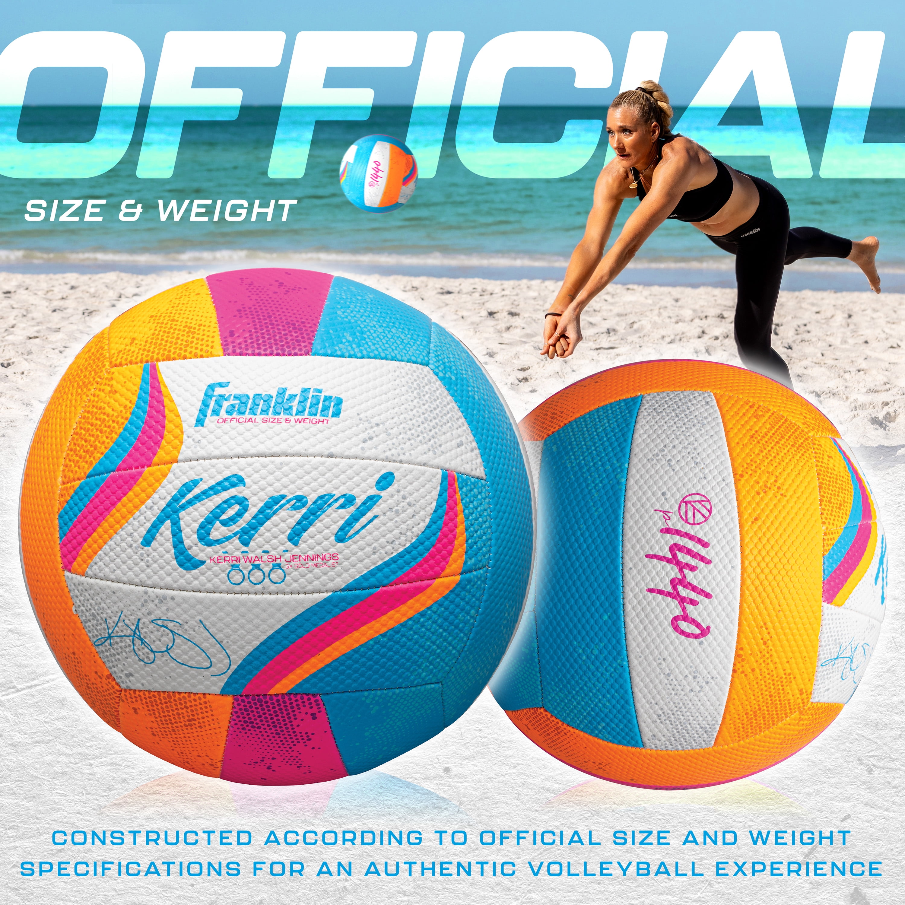 Needle Outdoor Volleyball Pump Soft Cover Official Size Beach White Red Franklin Sports Kerri Walsh USA Beach Volleyball Blue Volleyball 