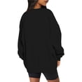 thumbnail image 4 of ORUYROP Chandails en Molleton Surdimensionnés pour Femmes Manches Longues Col Rond Chandail Décontracté Ample Couleur Unie Polaire Tops Pulls, 4 of 7