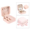 thumbnail image 3 of Joyero pequeño joyero de doble capa de cuero PU para almacenamiento de joyas (1 pieza, rosa desnudo), 3 of 5